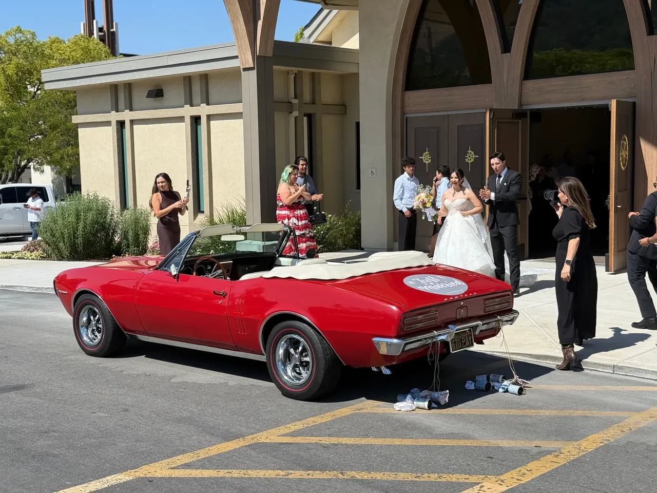 Red 1967 Pontiac Firebird, photo 2 for wedding limo rental in San Jose, CA Red 1967 Pontiac Firebird, photo 2 for wedding limo rental in San Jose, CA