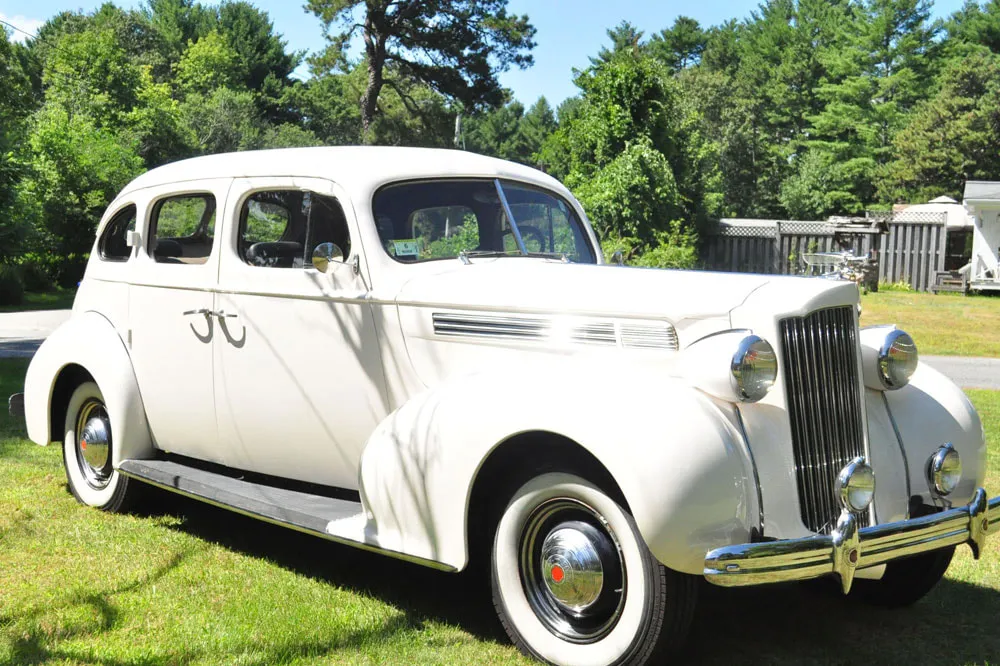 1939 Packard exterior with running boards for wedding car rental in Windsor, CT
