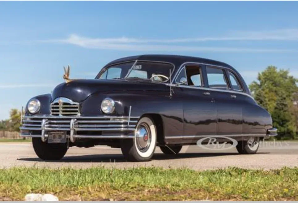 Silver 1950 Packard for wedding car rental Silver 1950 Packard for wedding car rental