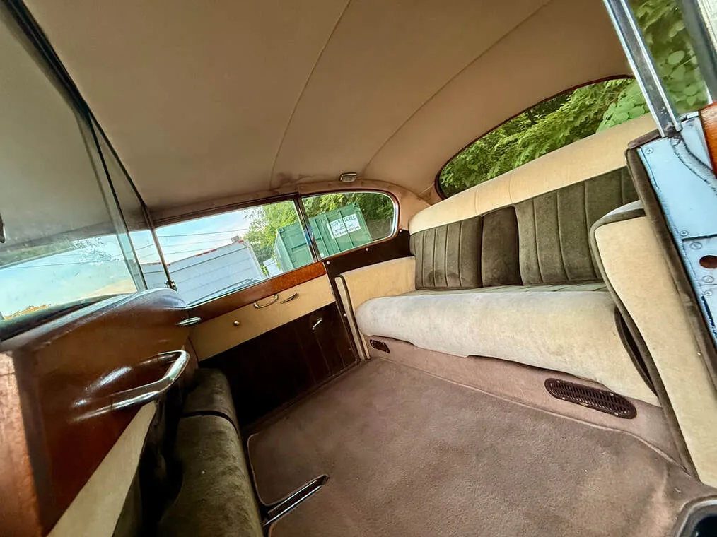 1962 Rolls-Royce Austin Princess Stretch Limousine interior for wedding car rental in Windsor, CT