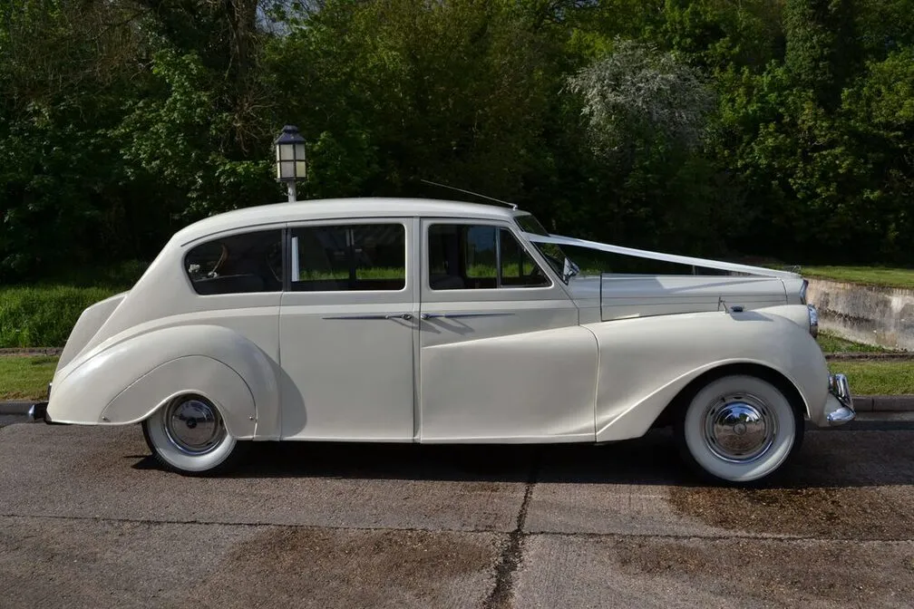 1962 Rolls-Royce Austin Princess Stretch Limousine exterior, photo 4 for wedding car rental in Windsor, CT
