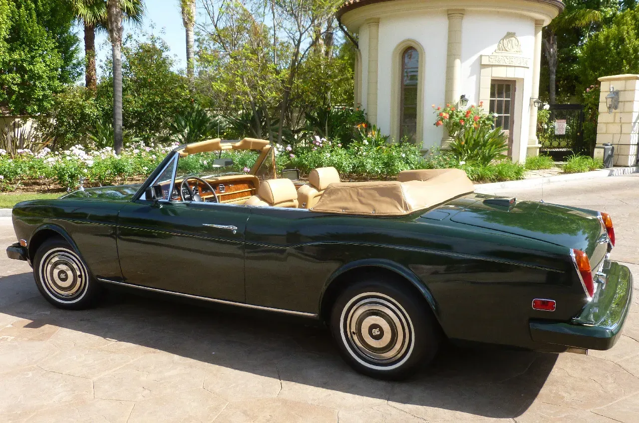 Green 1983 Rolls Royce Corniche Convertible, photo 2 for wedding car rental in California