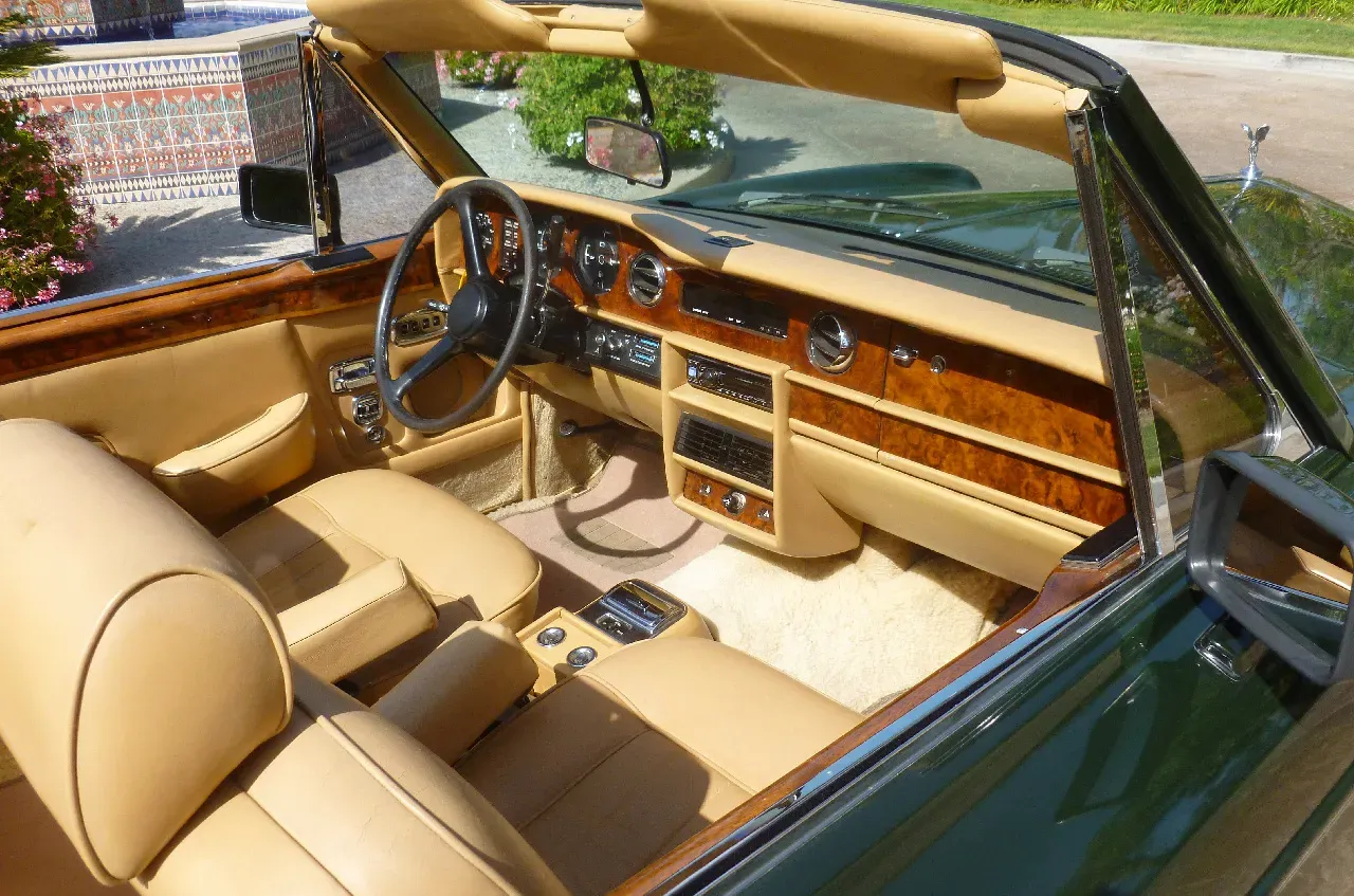 Green 1983 Rolls Royce Corniche Convertible, photo 3 for wedding car rental in California