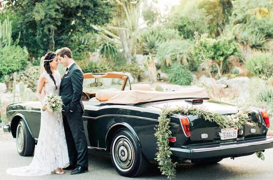 Green 1983 Rolls Royce Corniche Convertible, photo 4 for wedding car rental in California