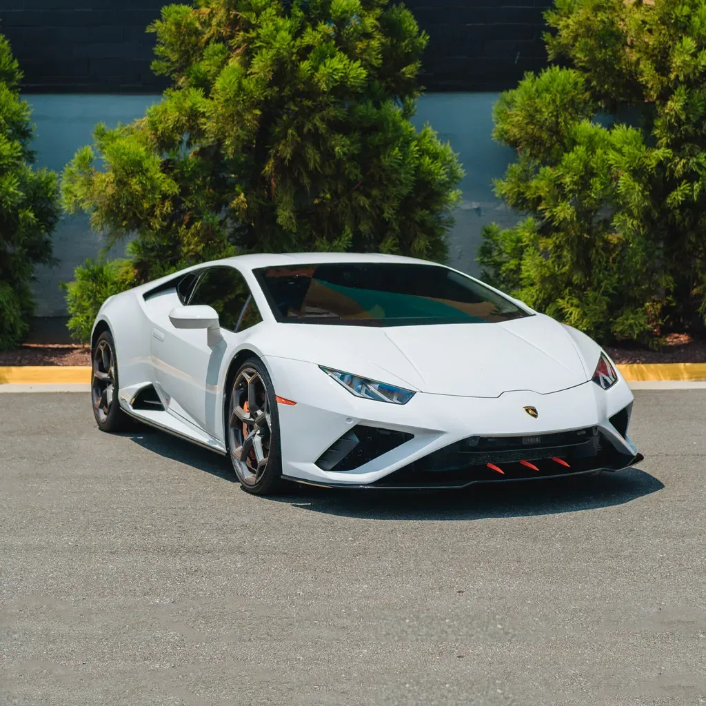 2022 Lamborghini Huracan EVO Bianco Isi for wedding car rental in Rockville, MD