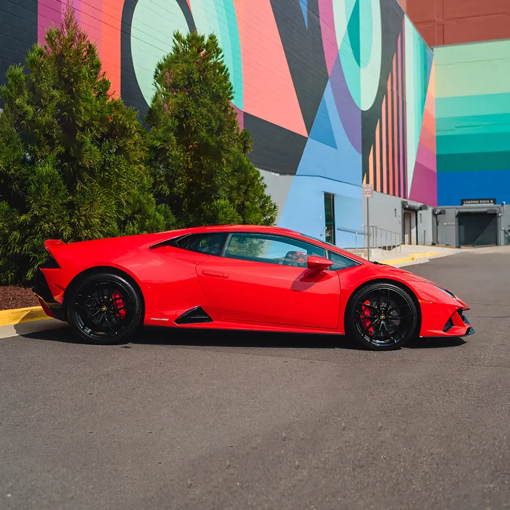 Red 2022 Lamborghini Huracan EVO Rosso Mars, photo 6 for wedding car rental in Rockville, MD