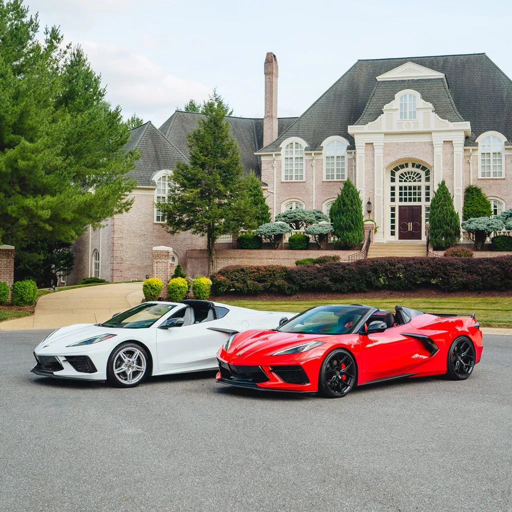 Red 2023 Corvette C8 Roadster 3LT (Automatic Convertible), photo 2 for wedding car rental in Rockville, MD