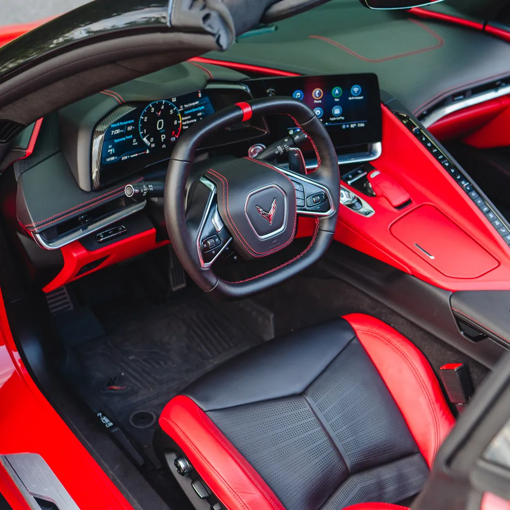Red 2023 Corvette C8 Roadster 3LT (Automatic Convertible), photo 4 for wedding car rental in Rockville, MD