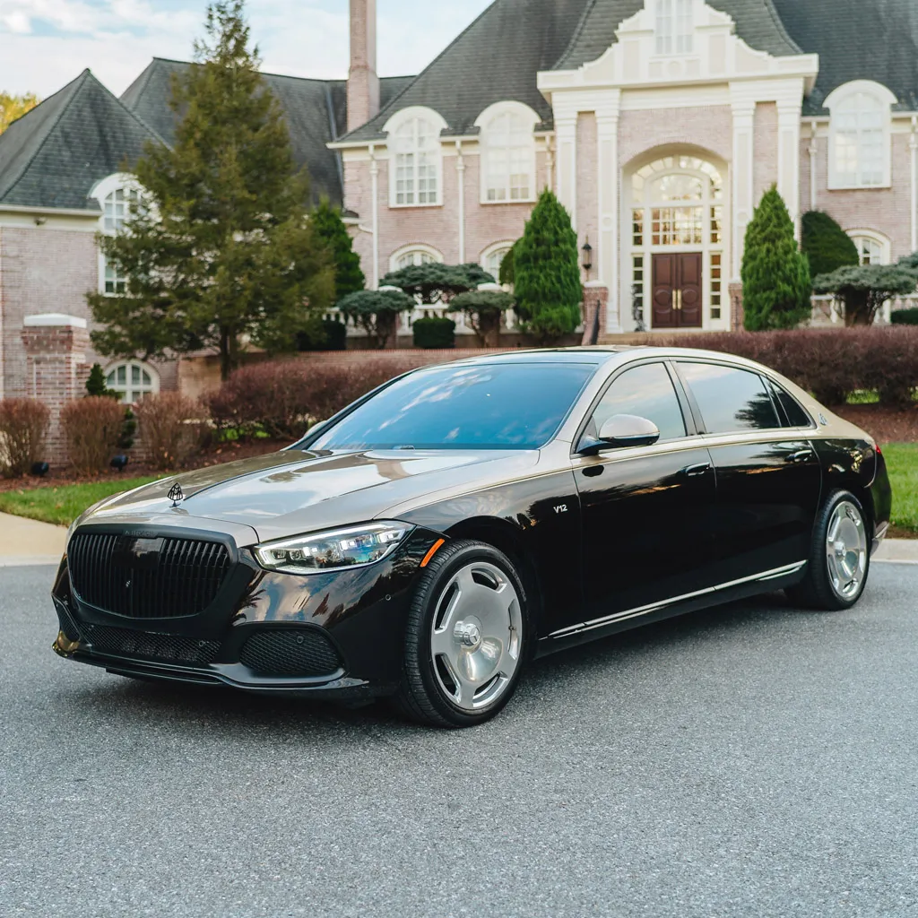 Black 2023 Gold Mercedes-Maybach S680 Manufaktur Edition, photo 4 for wedding car rental in Rockville, MD