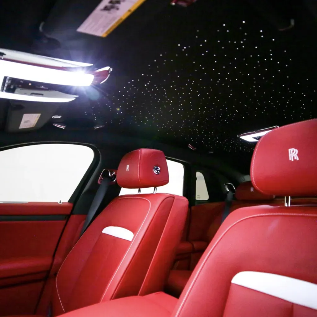 White 2024 Rolls-Royce Ghost with All Red Interior, photo 2 for wedding car rental in Rockville, MD