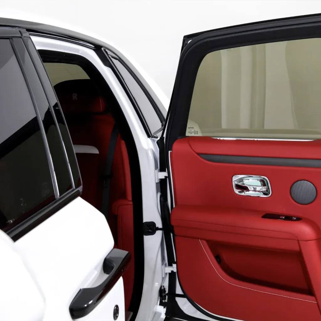 White 2024 Rolls-Royce Ghost with All Red Interior, photo 3 for wedding car rental in Rockville, MD