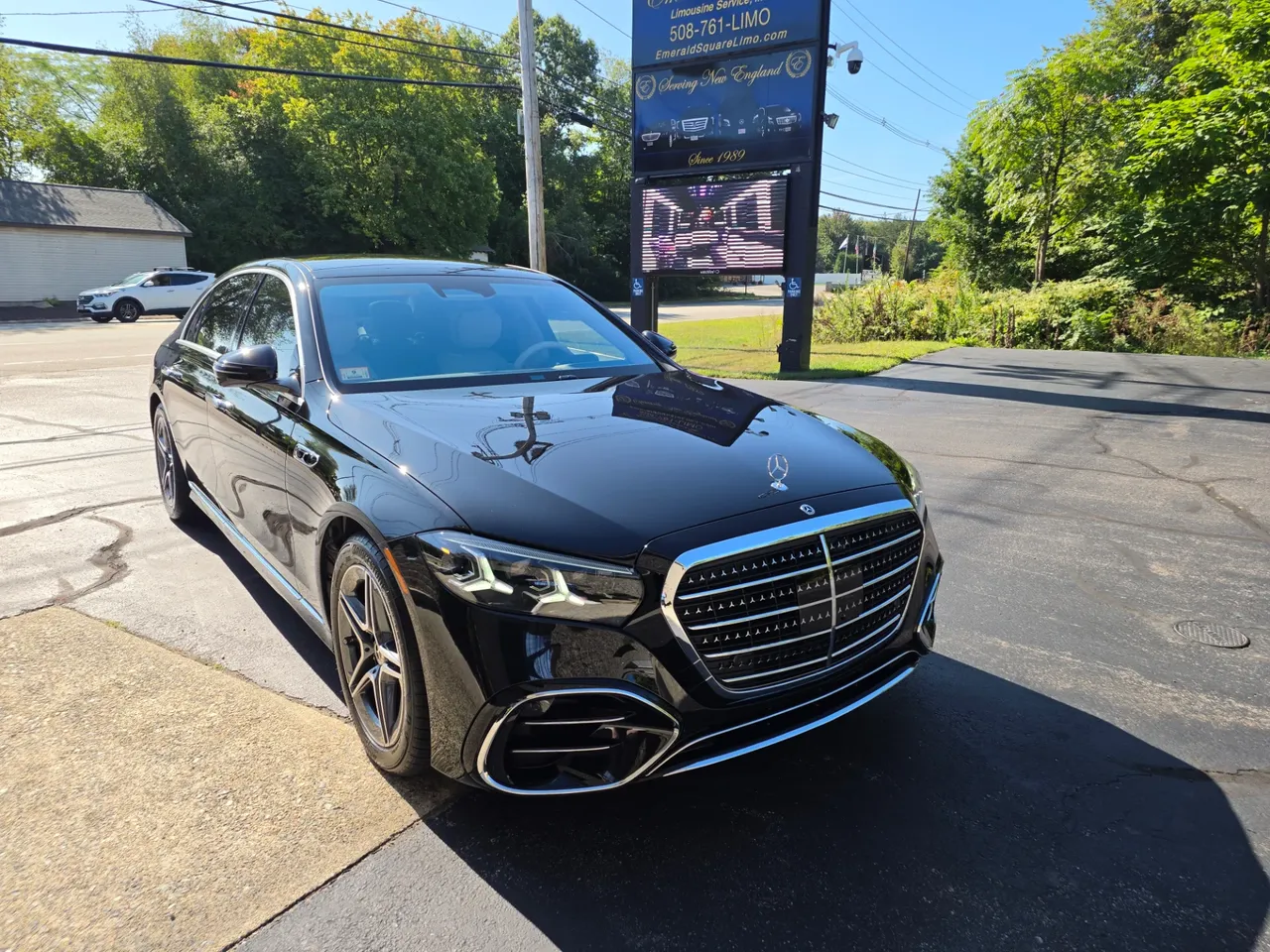 Black 2027 Mercedes-Benz S580 4 Passenger Sedan for wedding car rental in North Canton, CT