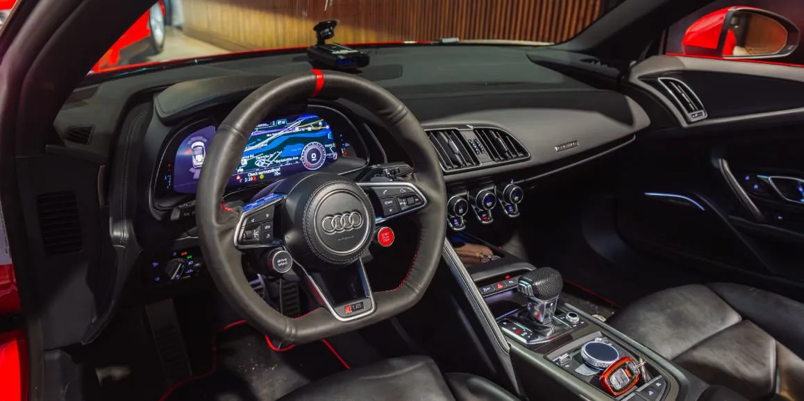 Audi R8 interior for wedding car rental in Morris County, NJ