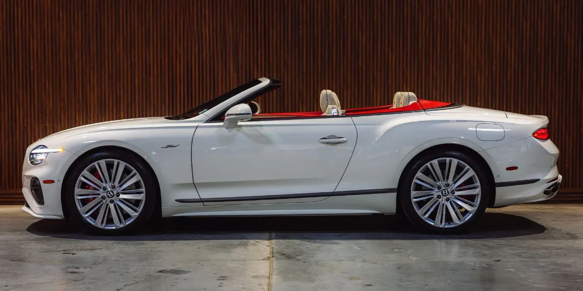 White Bentley GTC Speed exterior with convertible roof, photo 3 for wedding car rental in Bartonsville, PA