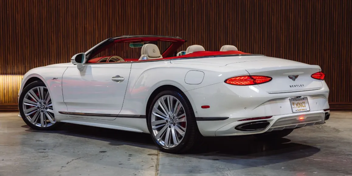 White Bentley GTC Speed exterior with convertible roof, photo 4 for wedding car rental in Bartonsville, PA