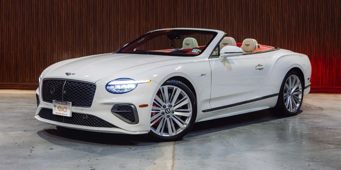 White Bentley GTC Speed with convertible roof for wedding car rental in Bartonsville, PA