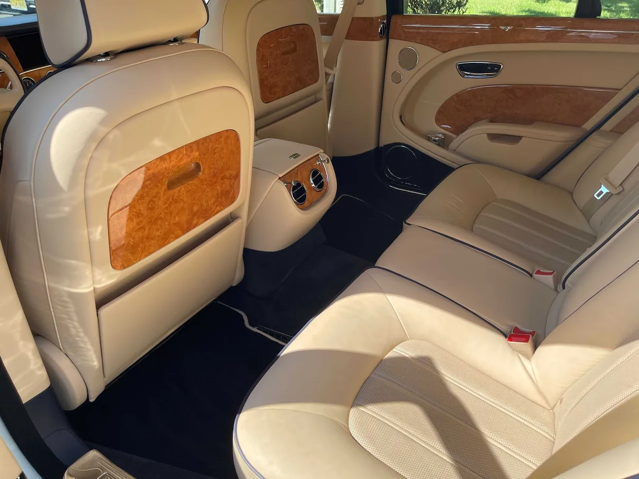 Bentley Mulsanne interior for wedding car rental in West Orange, NJ