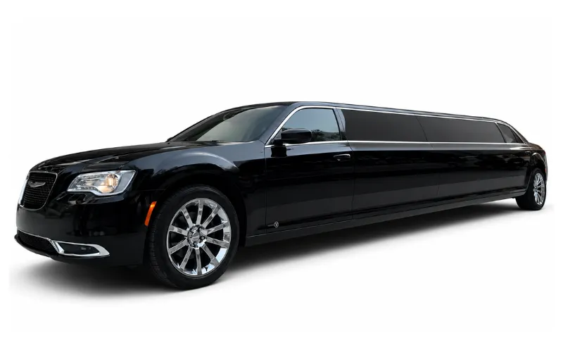 White C300 Limousine for wedding car rental