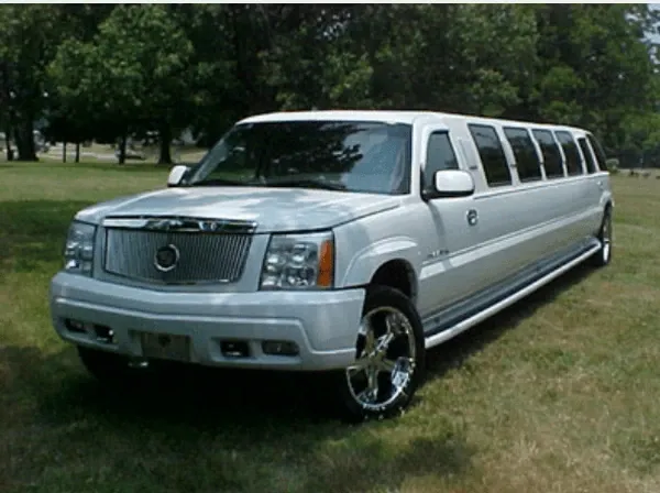 Cadillac Escalade Limousine finished in white, bookable now