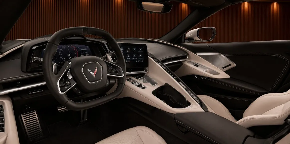 Chevrolet Corvette interior for wedding car rental in Toms River, NJ