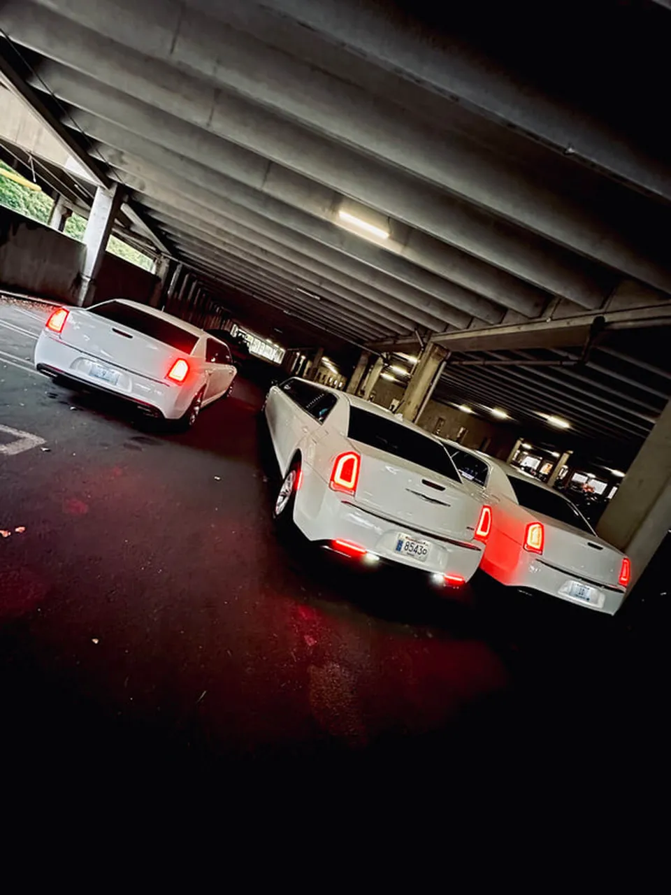 White Chrysler 300 exterior, photo 6 for wedding car rental