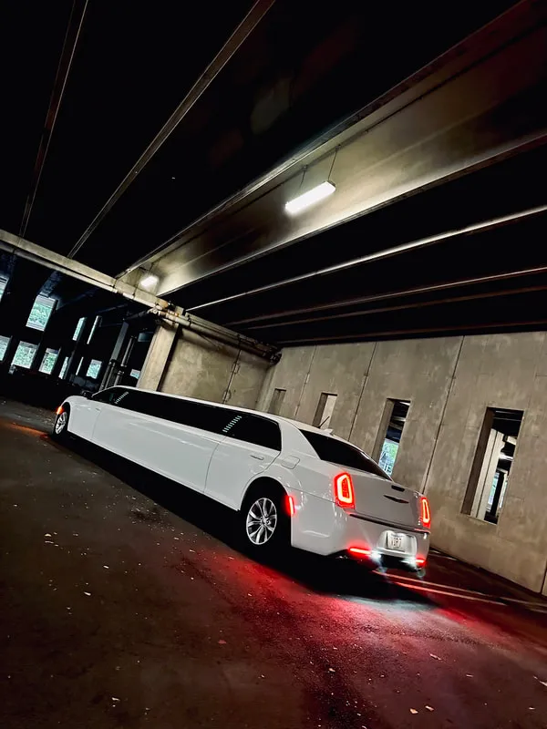 White Chrysler 300 Jet Doors exterior, photo 11 for wedding car rental