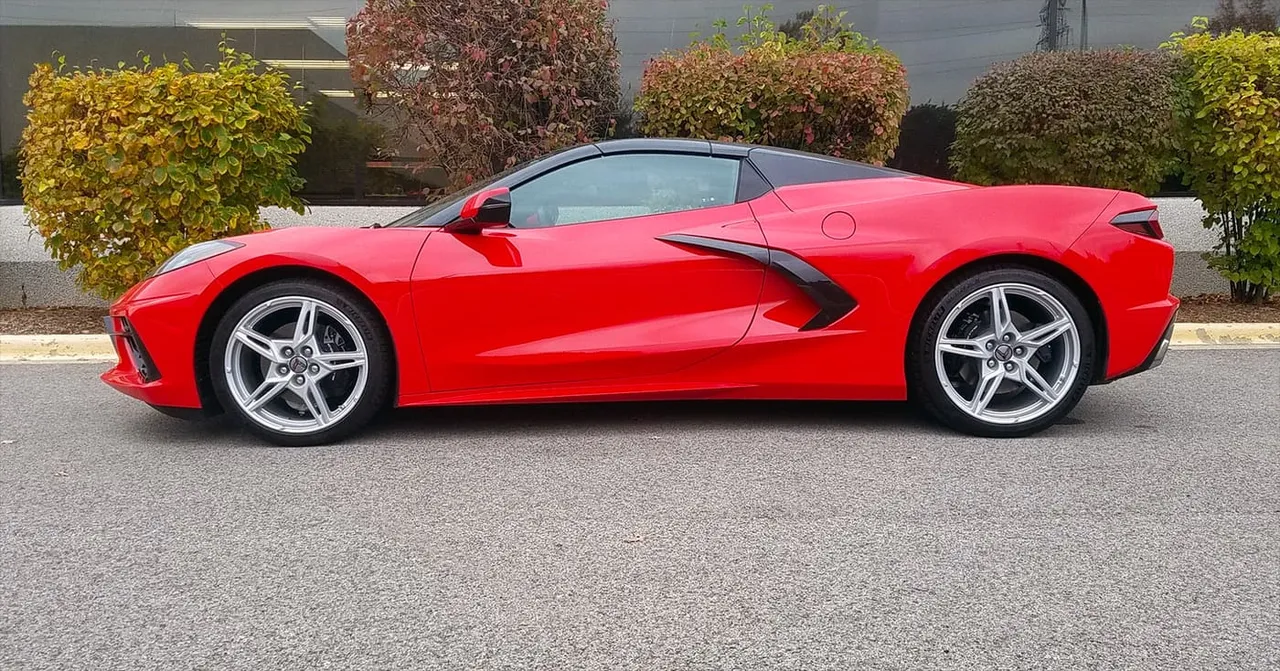 Corvette Convertible finished in red, take 5