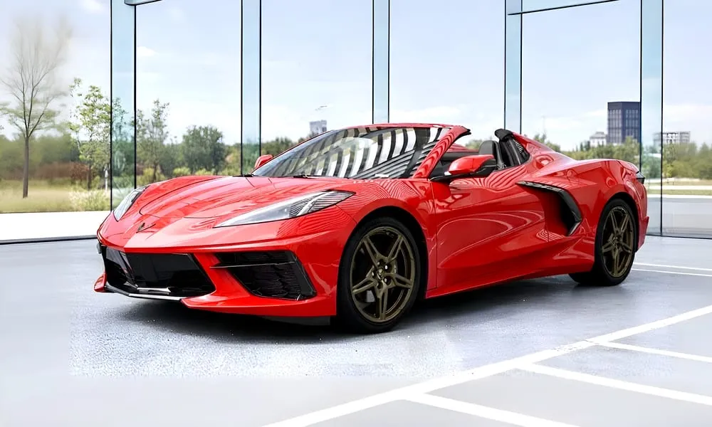 Corvette Convertible finished in red, bookable now