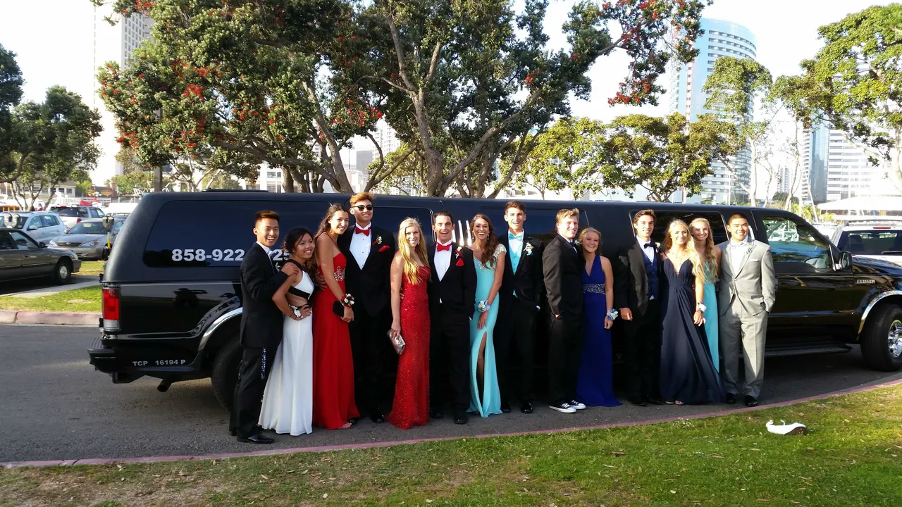 Black Excursion Limousine exterior for wedding car rental