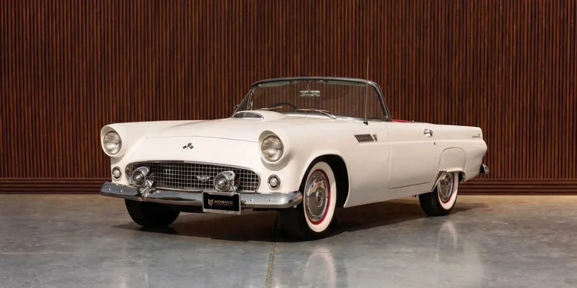 White Ford Thunderbird for wedding car rental in Dover, DE