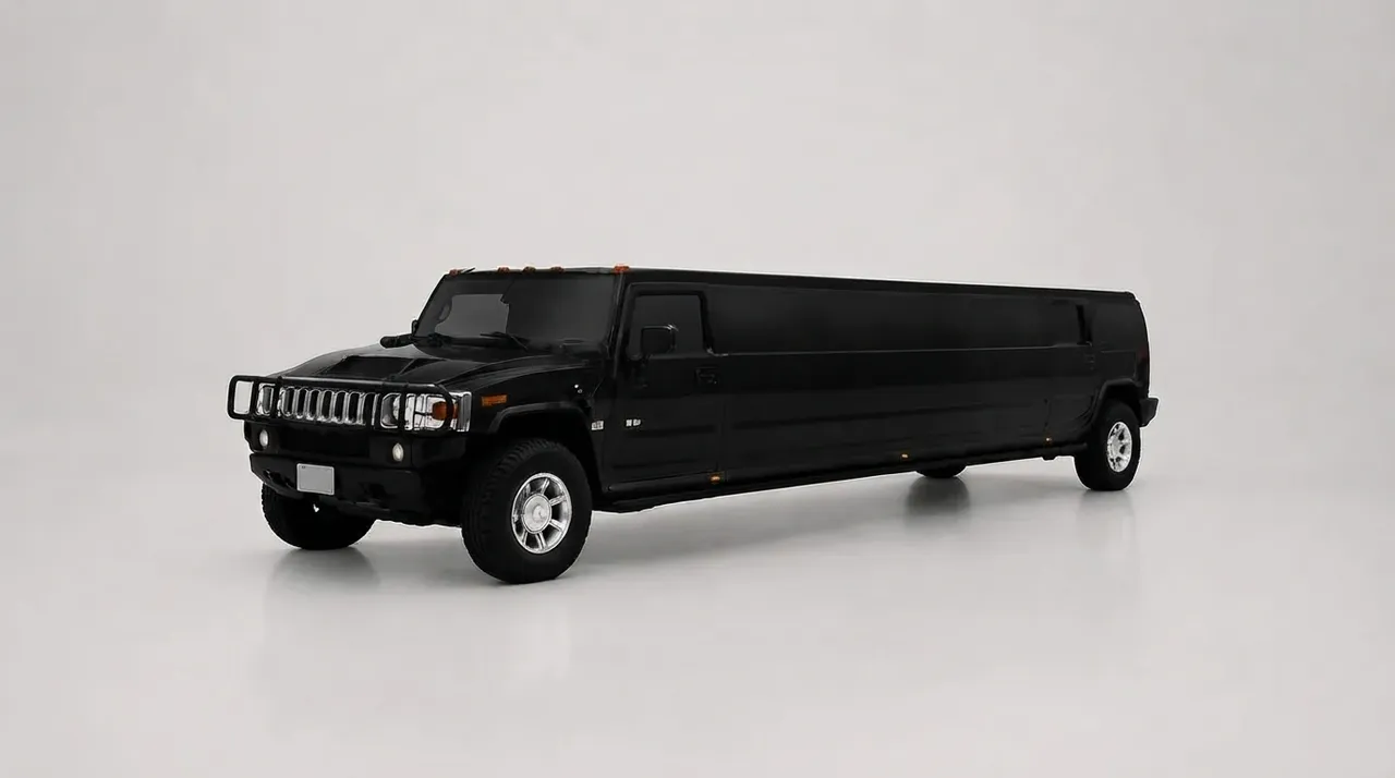 Hummer H2 Limousine finished in black, bookable now