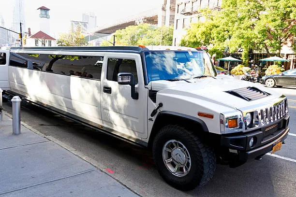 White Hummer Limousine, photo 3 for wedding car rental
