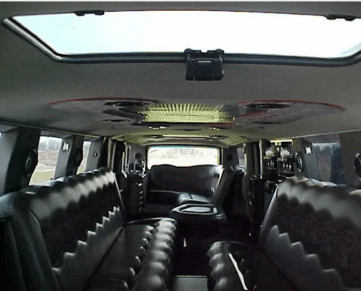 Hummer Limousine interior for wedding car rental