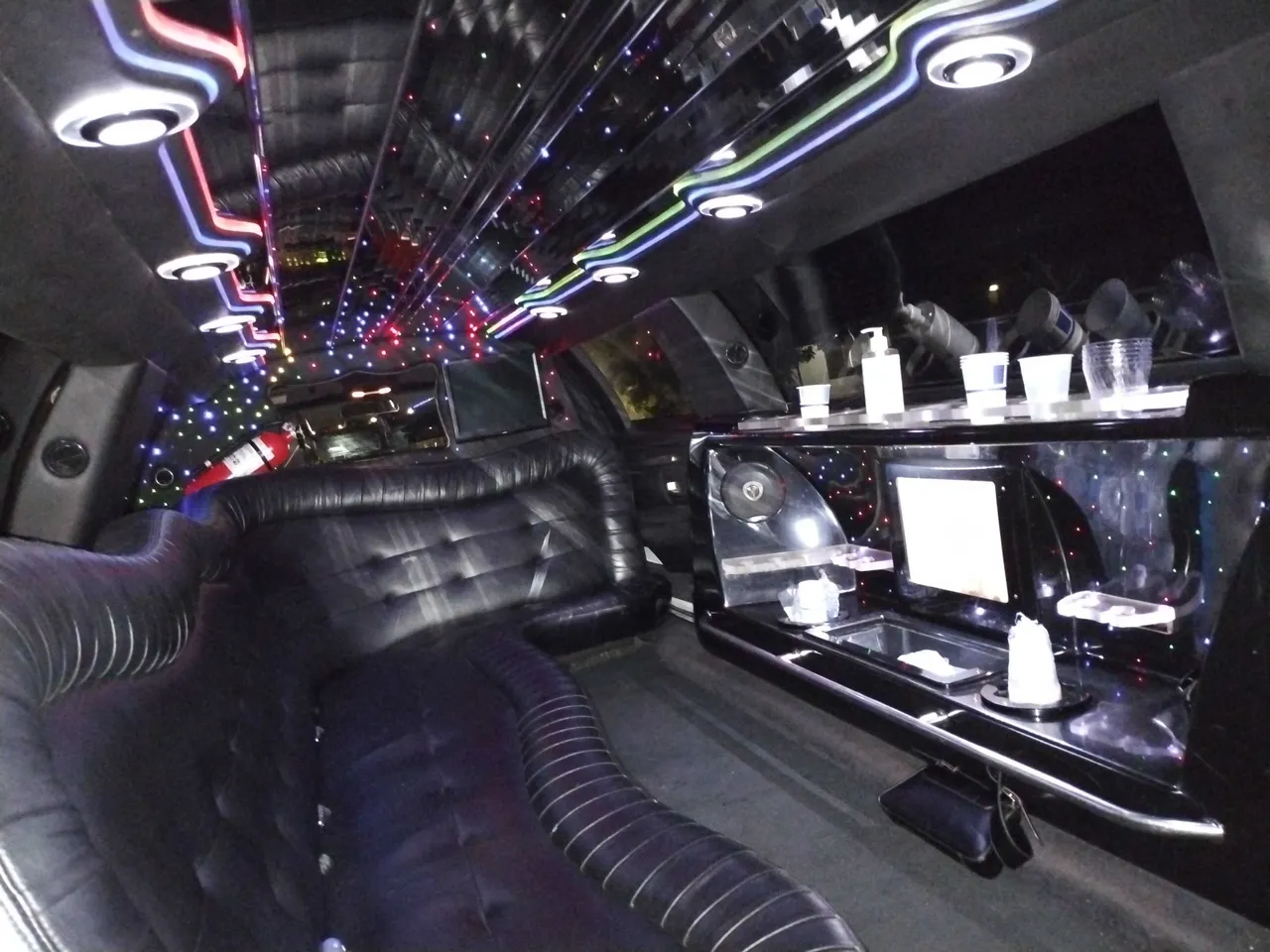Lincoln limousine interior for wedding limo rental in Jacumba, CA