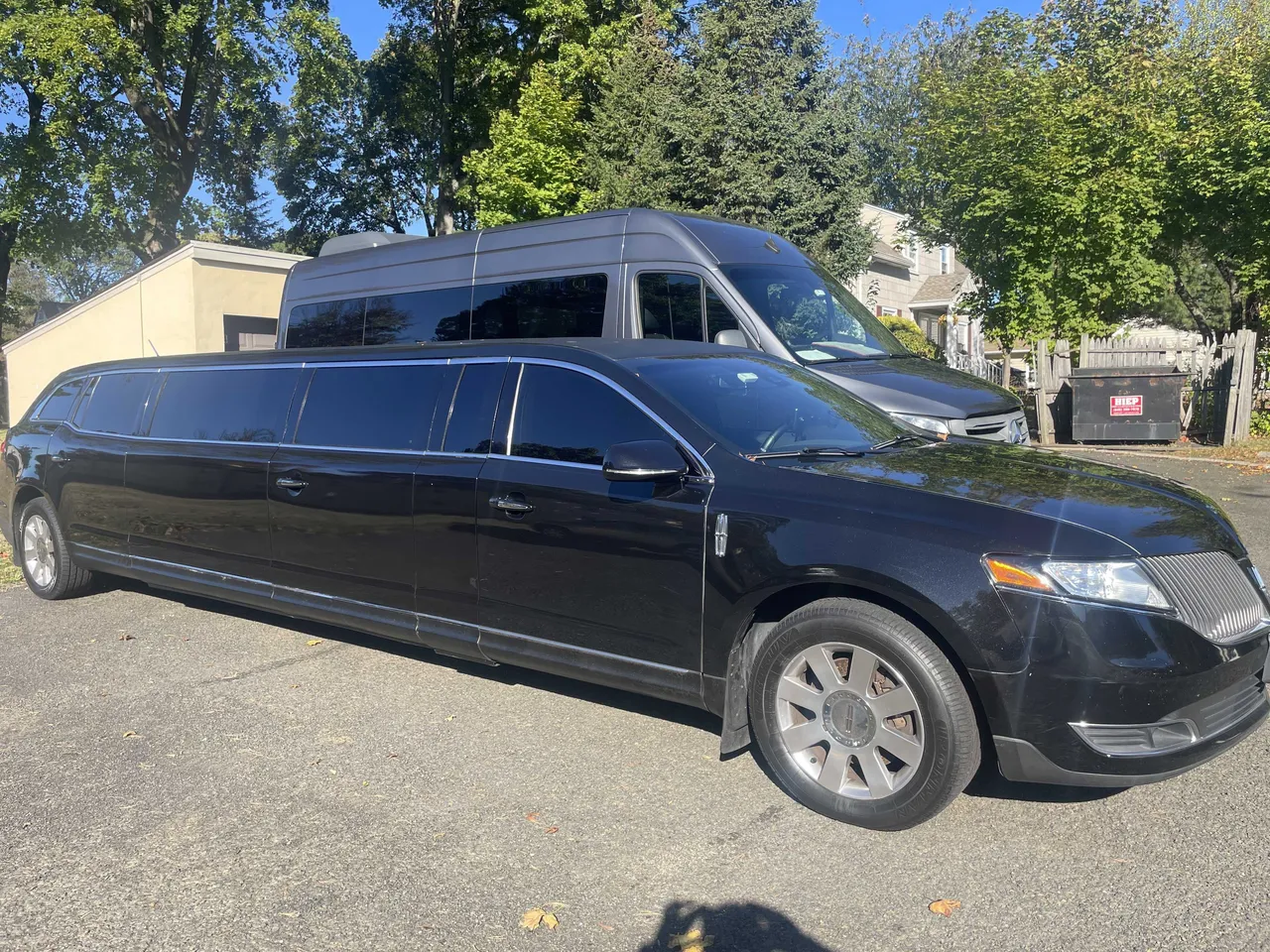 Lincoln MKT Limousine Black Lincoln MKT Limousine with tinted windows for wedding car rental