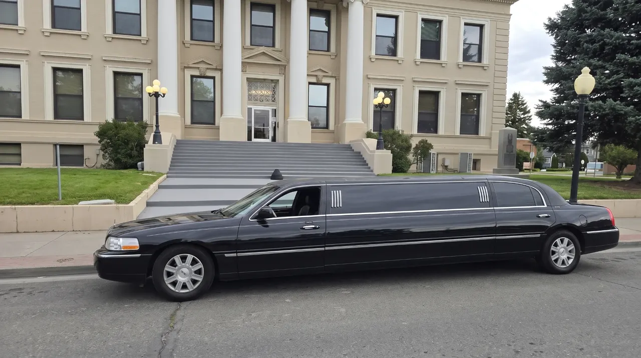 Lincoln Town Car Limousine finished in black, take 4