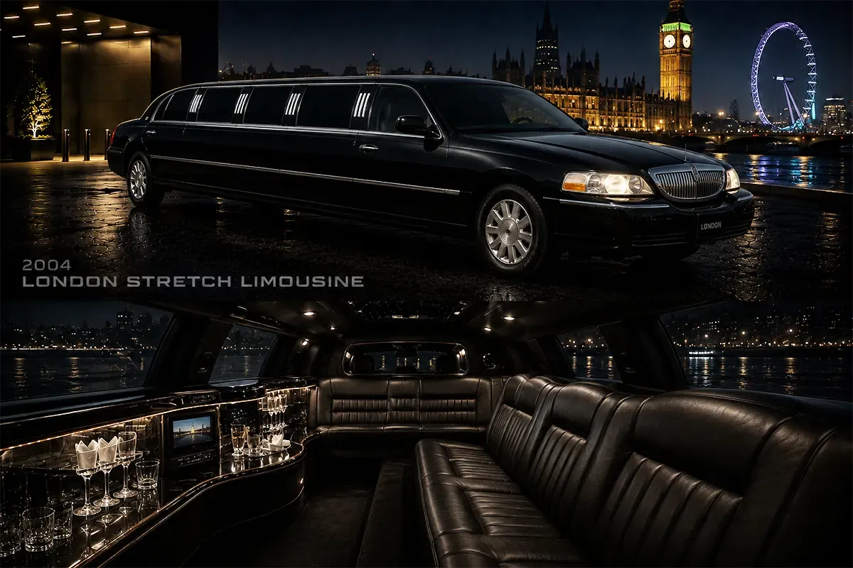 Lincoln Town Car Stretch Limousine — Black Lincoln Town Car Stretch Limousine — Black for wedding car rental