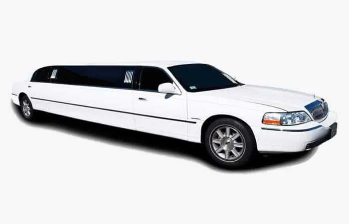 Lincoln Town Car Limousine finished in white, bookable now