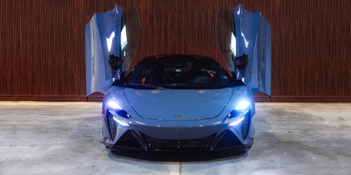 Gray McLaren Artura exterior for wedding car rental in Toms River, NJ