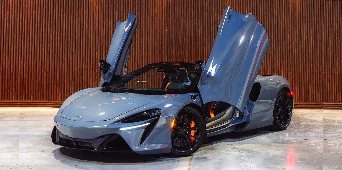 Gray McLaren Artura for wedding car rental in Toms River, NJ