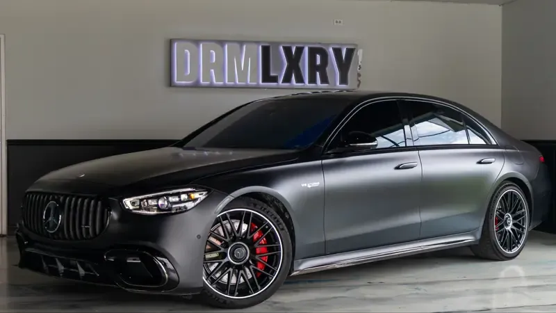 Black Mercedes-AMG S63 E Performance for wedding car rental in Southfield, MI Black Mercedes-AMG S63 E Performance for wedding car rental in Southfield, MI