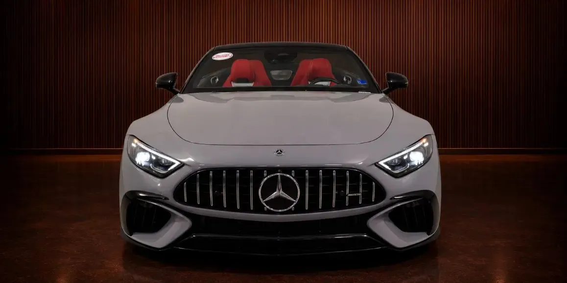 Silver Mercedes-AMG SL 63 exterior for wedding car rental in Toms River, NJ