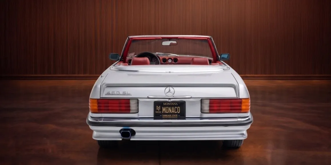 Silver Mercedes Benz 450 SL, photo 5 for wedding car rental in Massachusetts