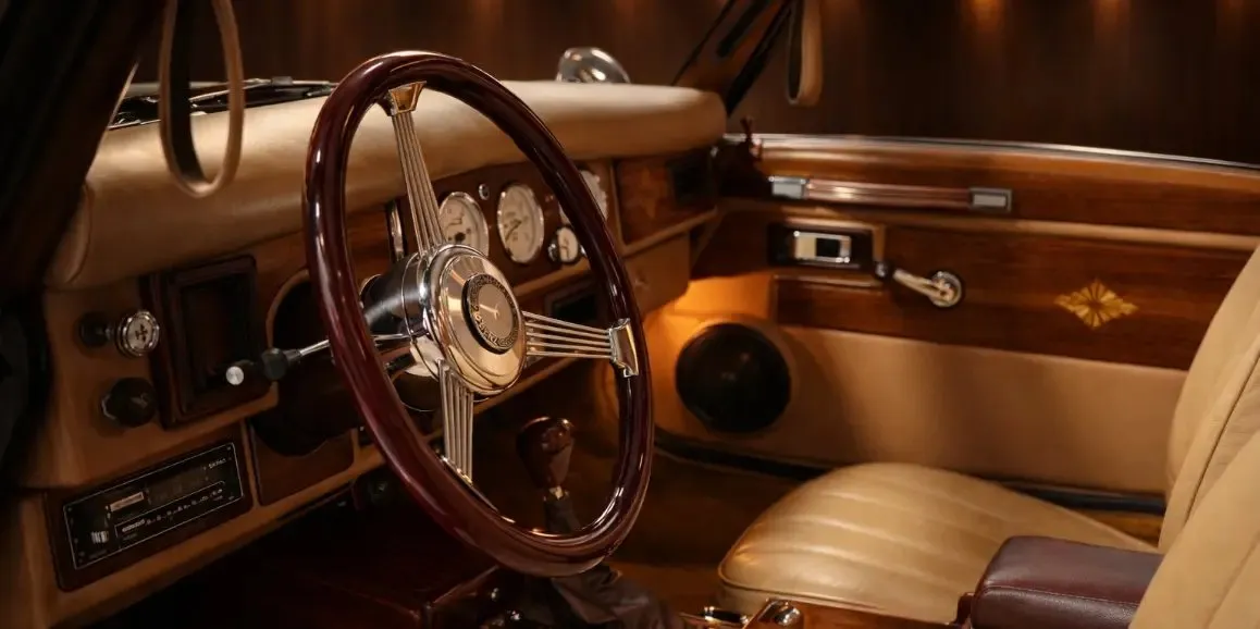 Mercedes-Benz 500K interior for wedding car rental in Toms River, NJ