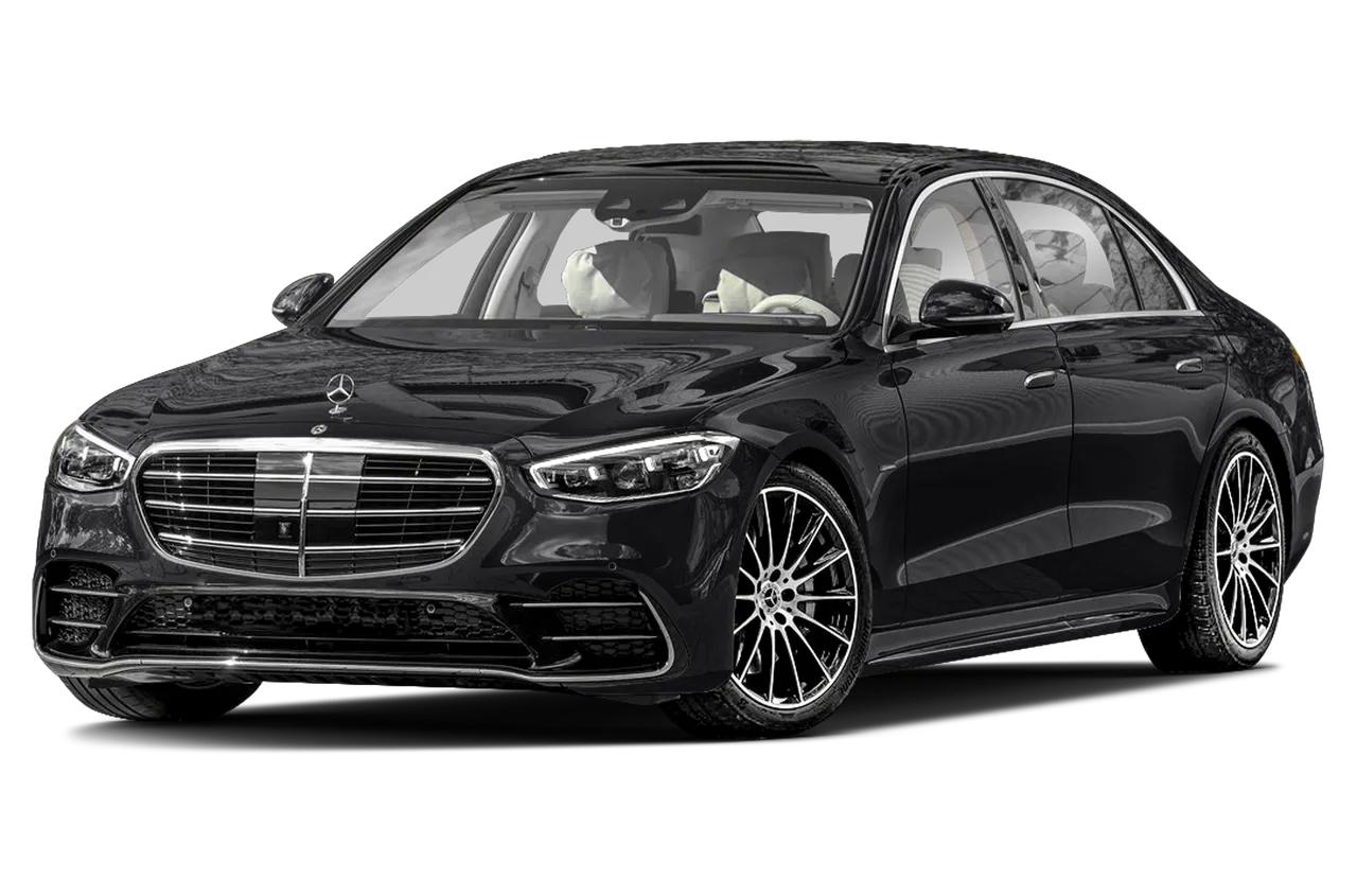 Black Mercedes-Benz S-Class for wedding car rental in North Hills, CA