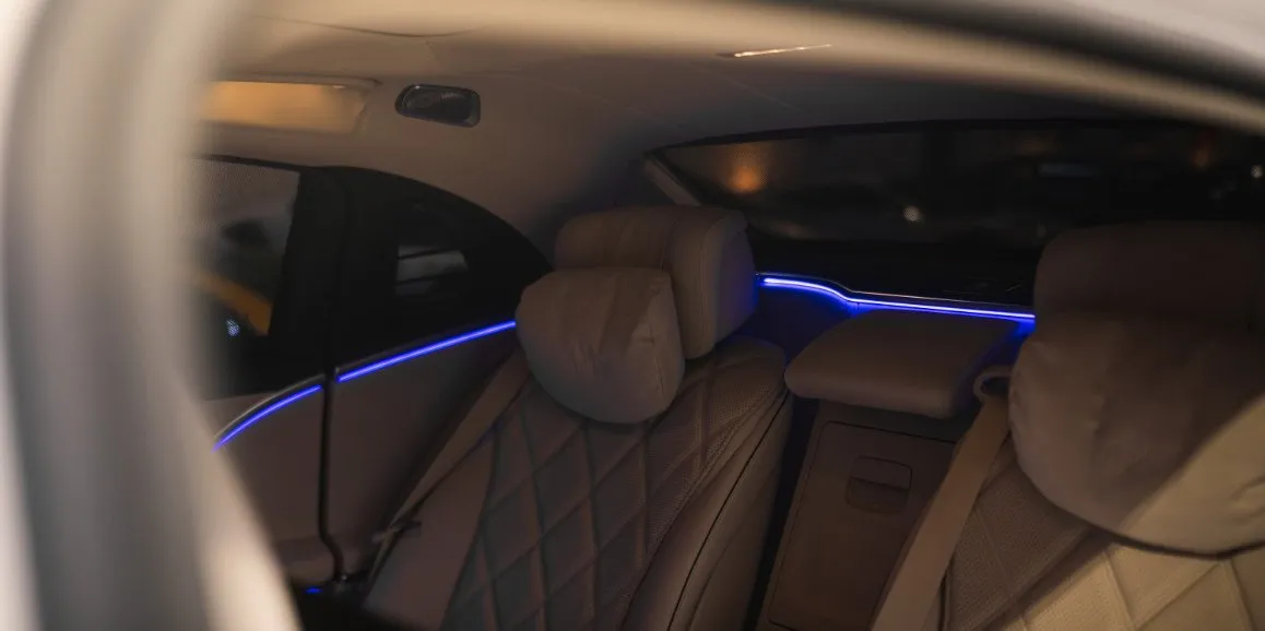 Mercedes-Maybach S-Class interior with LED accent lighting, photo 5 for wedding car rental in Toms River, NJ