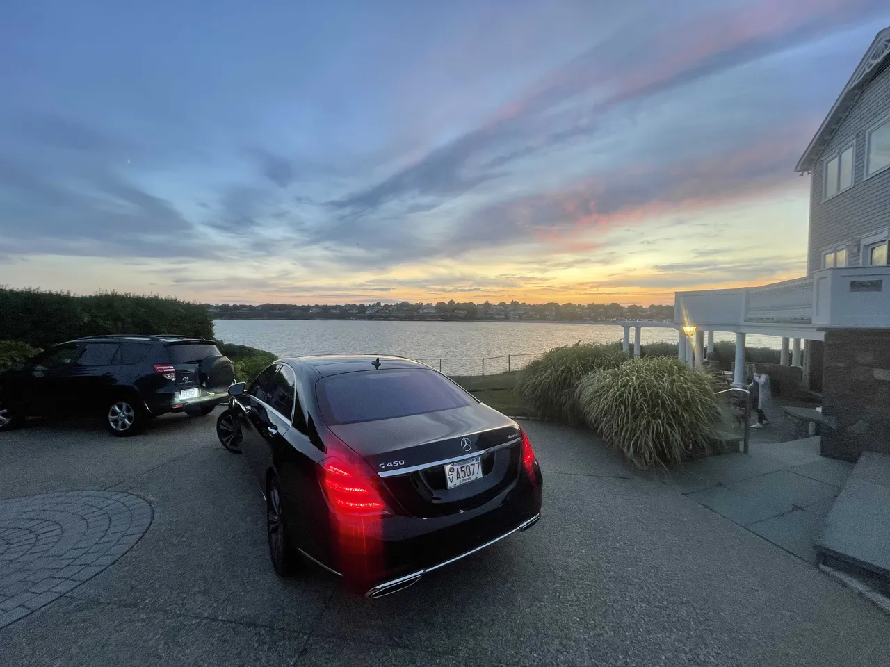 Black Mercedes-Benz S-Class exterior for wedding car rental in Capitol Planning Region, CT