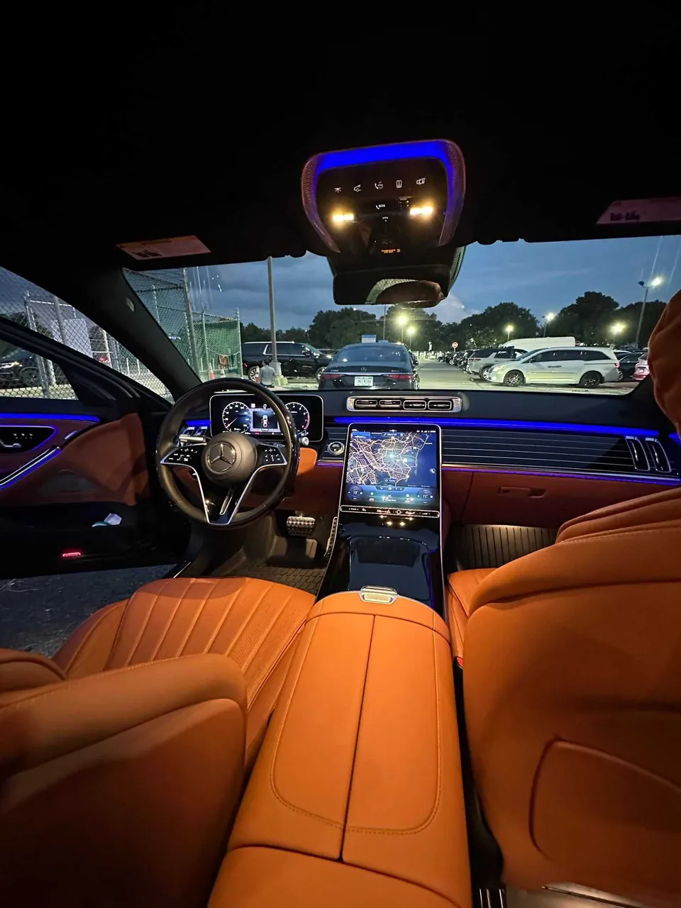 Mercedes-Benz S-Class interior with LED accent lighting, photo 3 for wedding car rental in North Canton, CT