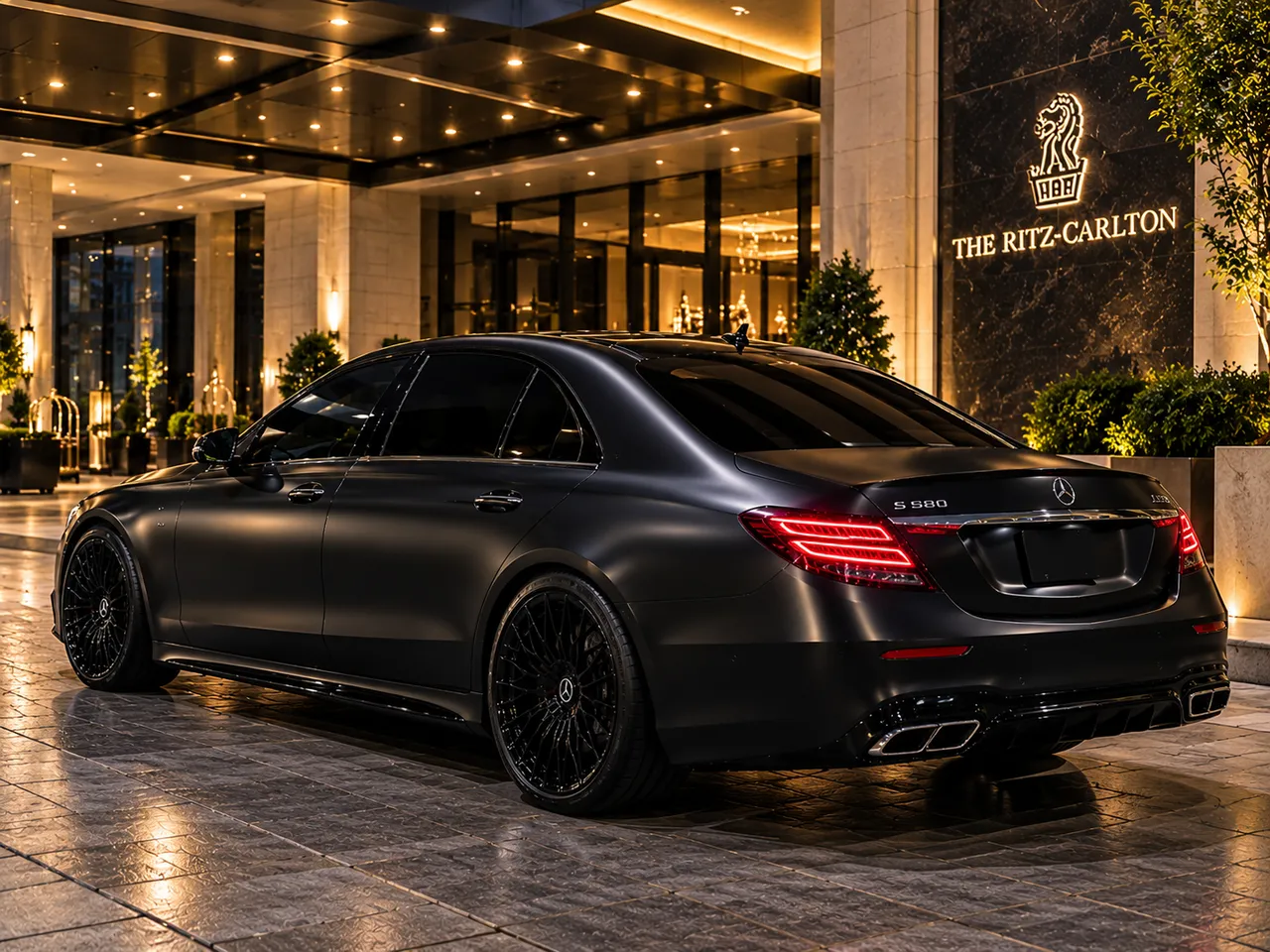 Mercedes S580 Executive finished in black, bookable now