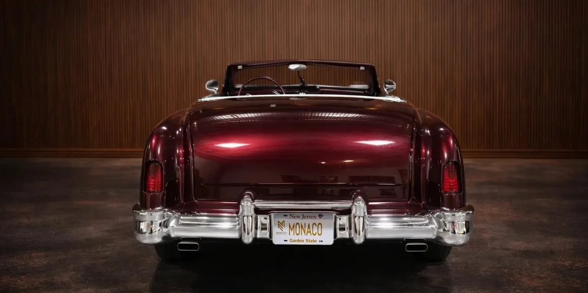 Red Mercury Lead Sled 1951 Vintage exterior with convertible roof, photo 4 for wedding car rental in Toms River, NJ
